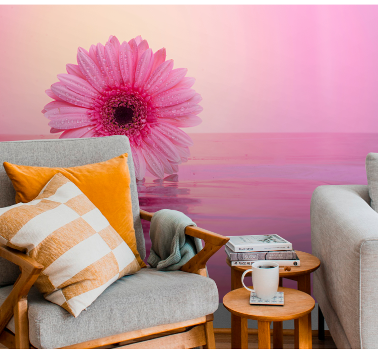 Rózsaszín gerbera virágok falfestmény - TenStickers