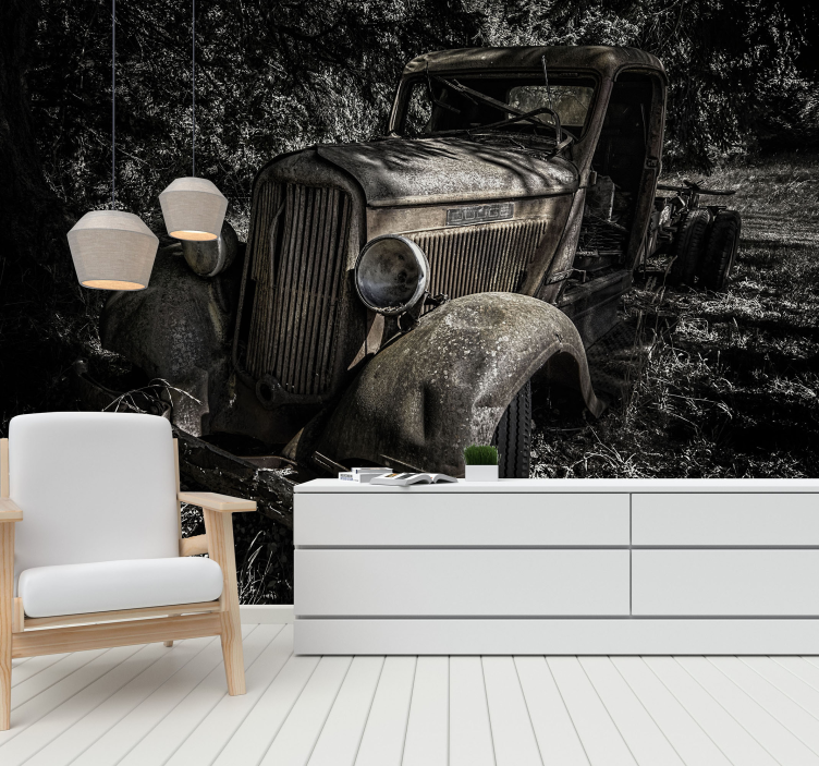 Rozsdás veterán teherautó Jármű falfestmények - TenStickers