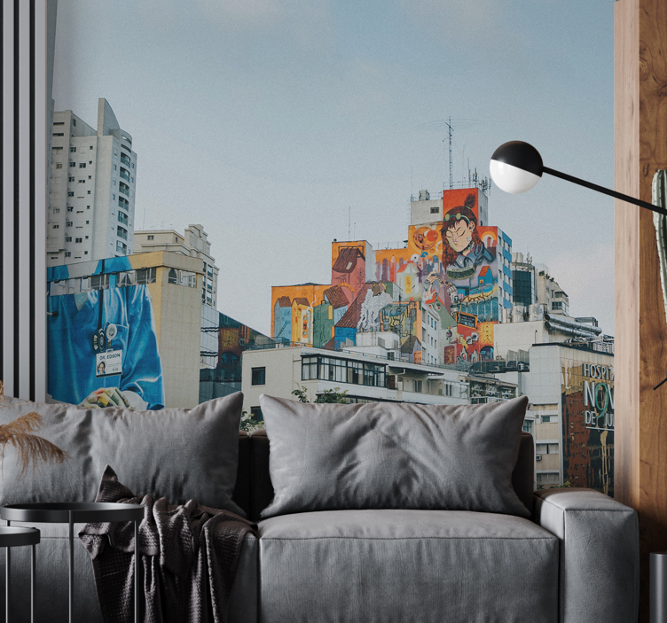 São paulo városi művészeti falfestménye - TenStickers