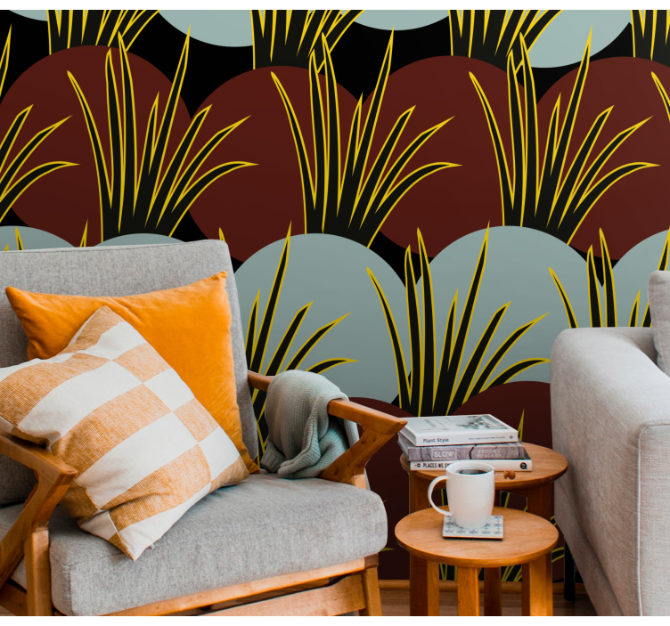 Stilizált fűminták természeti falikárpitok - TenStickers