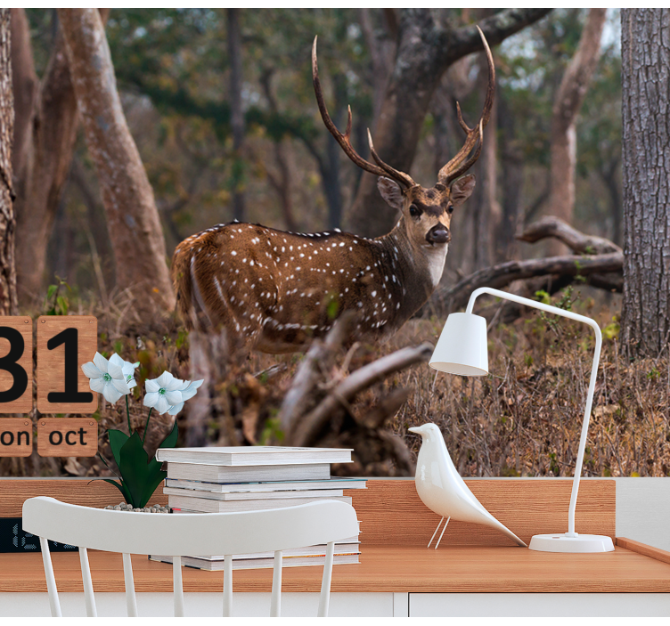 Szarvas az erdő falfestményében - TenStickers