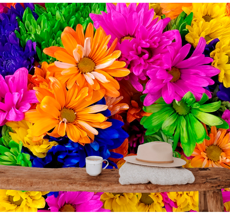 Színes botanikai kompozíció virág falfestmények - TenStickers