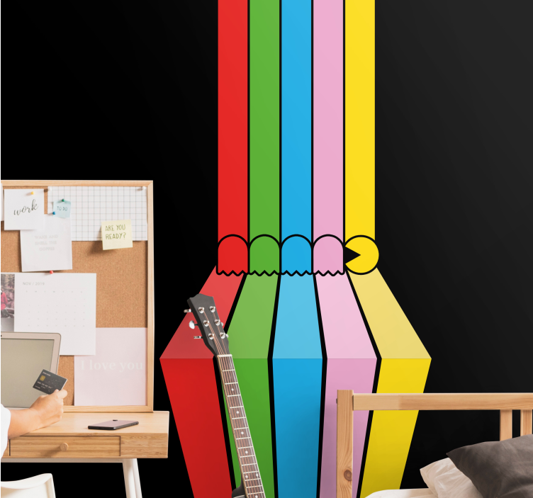 Színes ceruza vonások városi művészet falfestmények - TenStickers