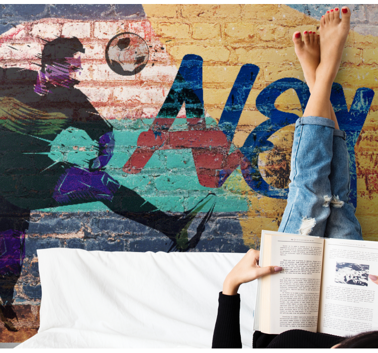 Színes foci graffiti tizenéves fototapéta - TenStickers