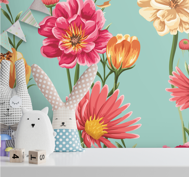 Színes virágkompozíciók falfestmények - TenStickers