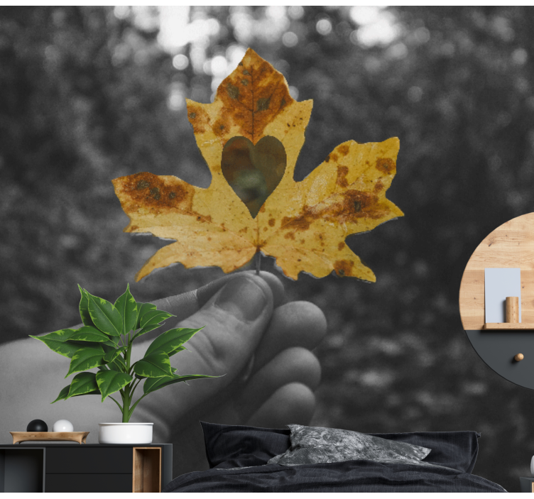 Szív alakú levél Természeti falikárpitok - TenStickers