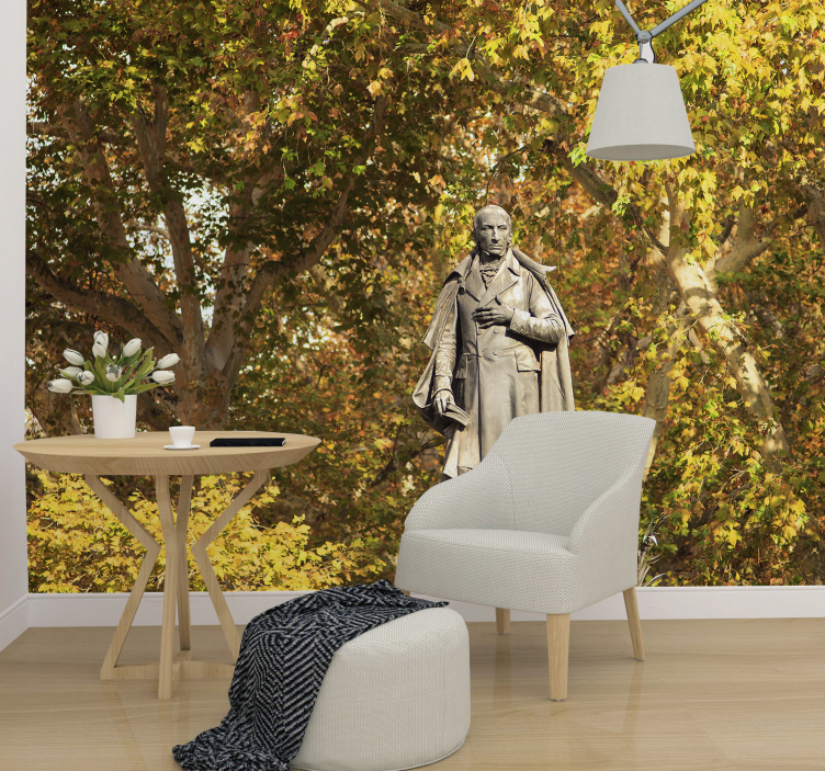 Szobor a lombozat között Emberek falfestmények - TenStickers