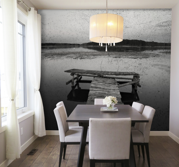 Táj falfestmények - festői móló tükröződések - TenStickers