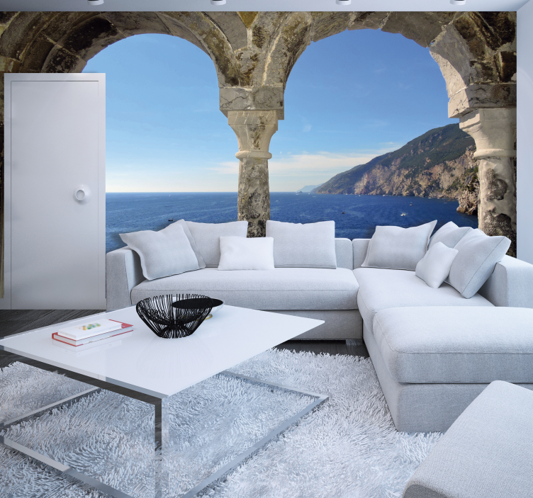 Tengerparti boltívek 3d falfestmény - TenStickers