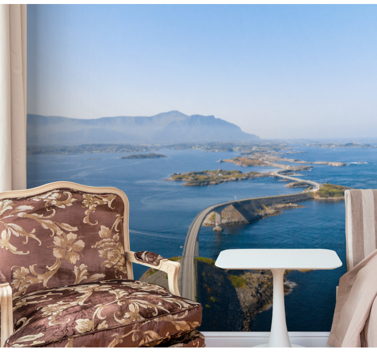 Tengerparti ösvény kilátás - hegyi falfestmények - TenStickers