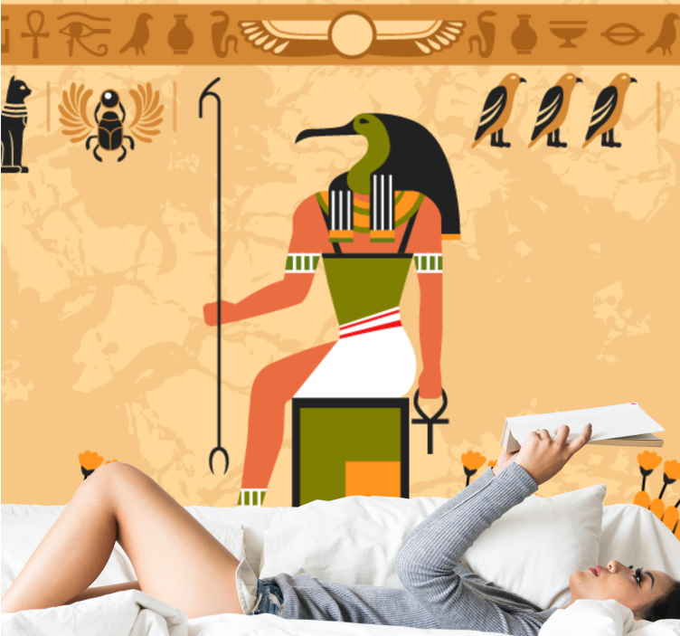 Thoth egyiptomi isten - Állati falfestmények - TenStickers