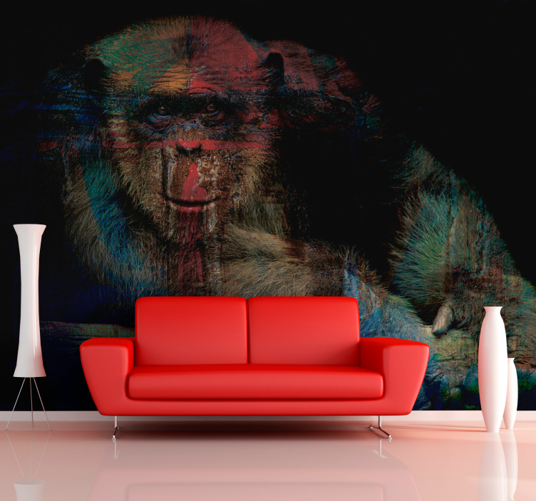 Titokzatos főemlős arc Állati falfestmények - TenStickers