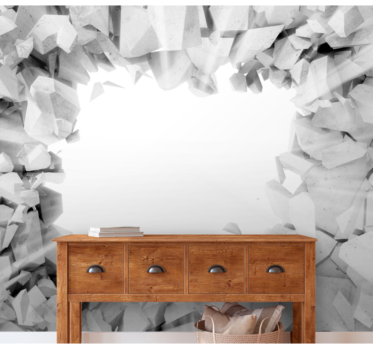 Törött beton textúra 3d hatású fototapéta - TenStickers