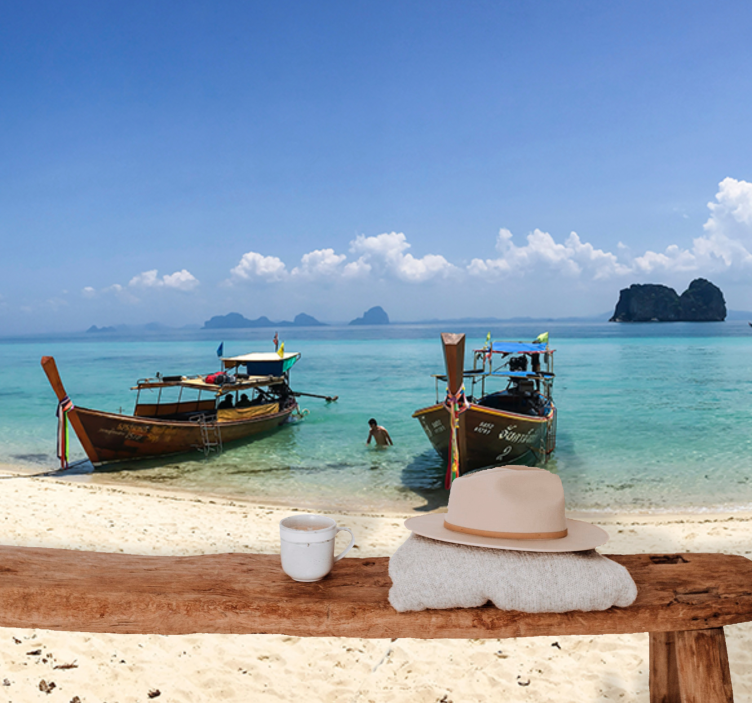 Trópusi tengerparti táj falfestmények - TenStickers