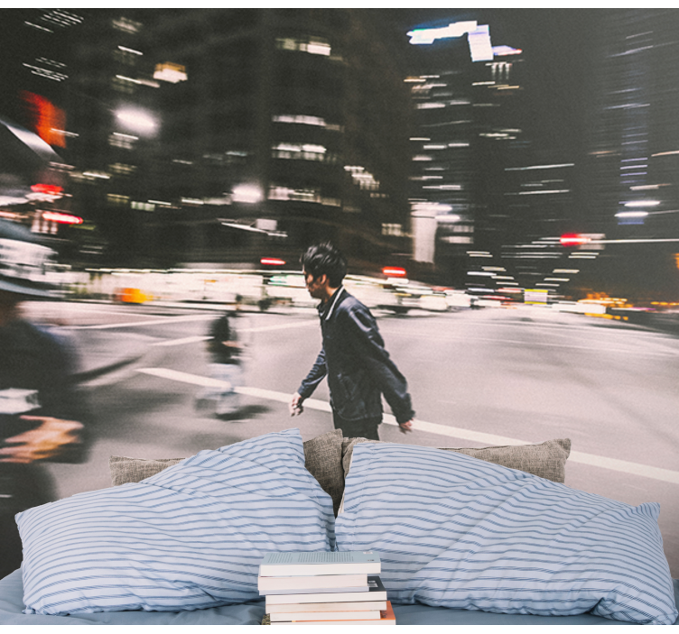 Városi falfestmény Éjszakai görkorcsolyázás - TenStickers