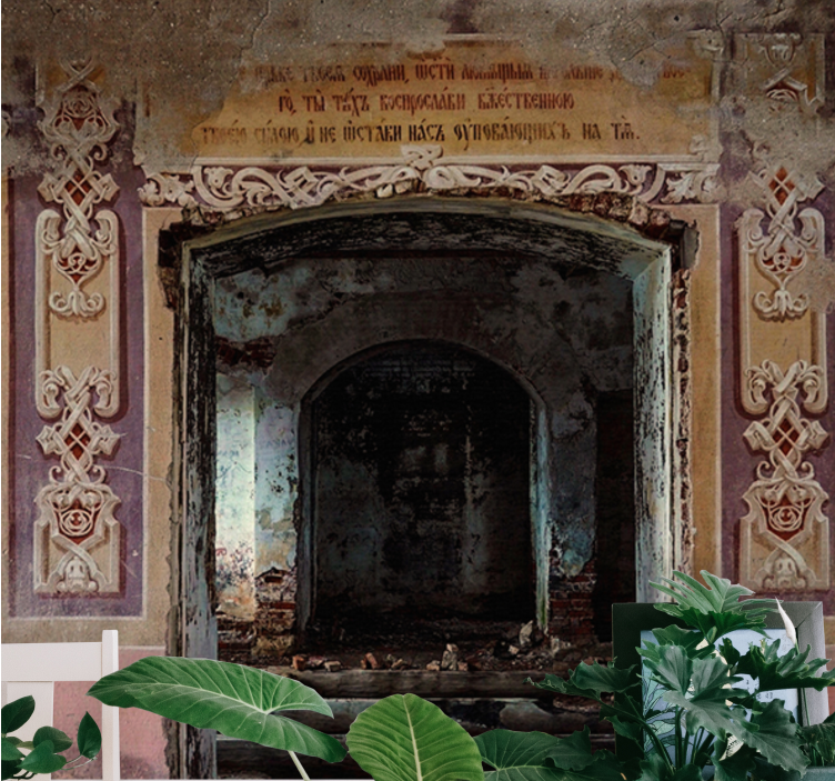 Városi falfestmény - elhagyott retró építészet - TenStickers