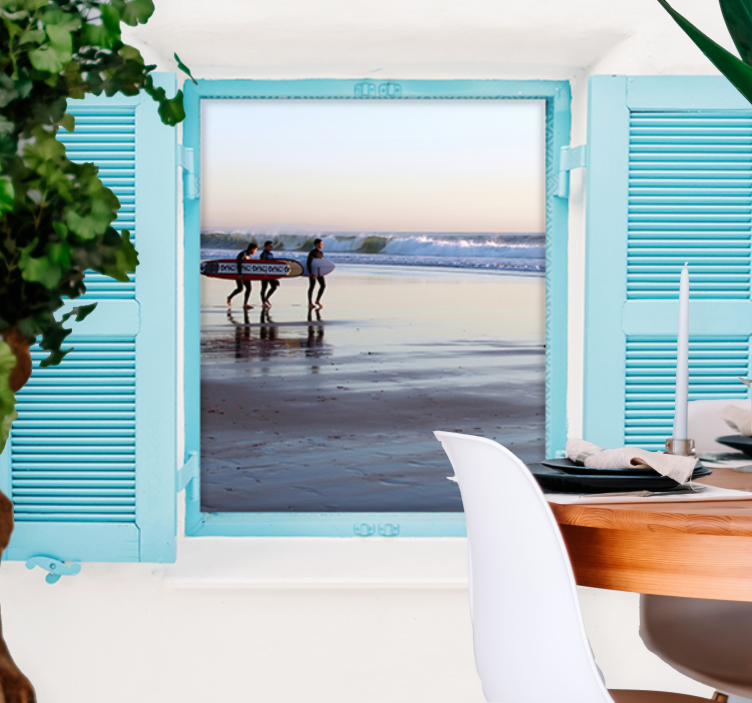 Városi falfestmény tengerparti szörfözés jelenet - TenStickers