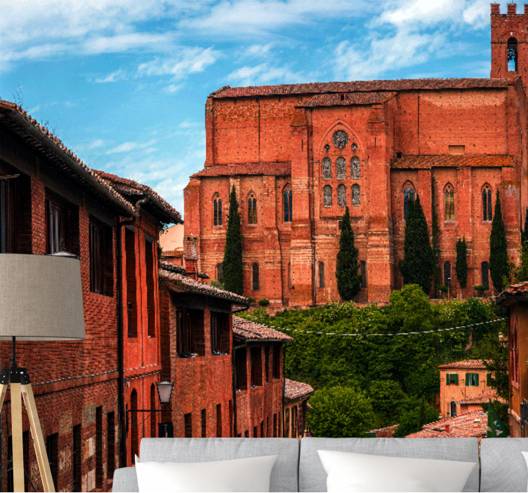 Városi falfestmény történelmi toszkán katedrális - TenStickers