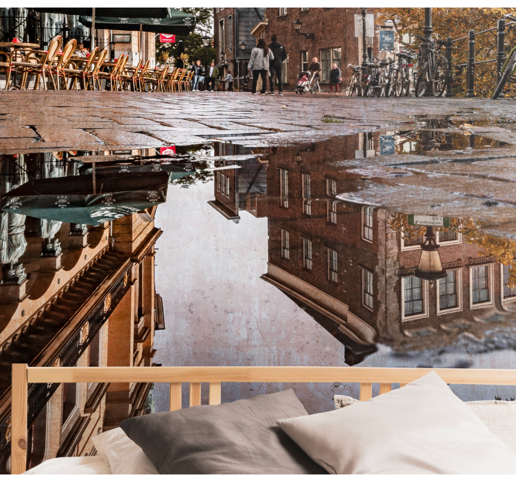 Városi falfestmény - város tükörképei - TenStickers