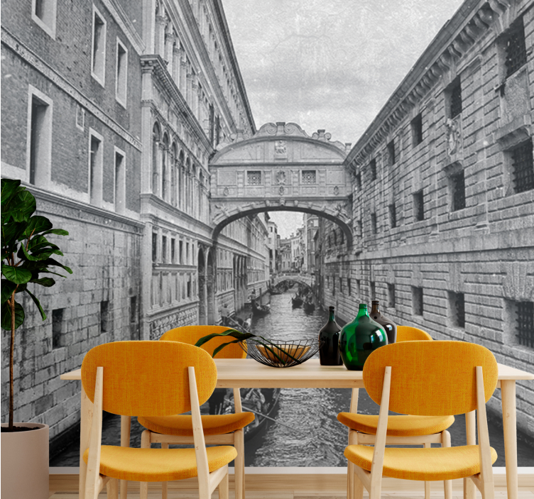 Városi falfestmény velencei víziút látványa - TenStickers
