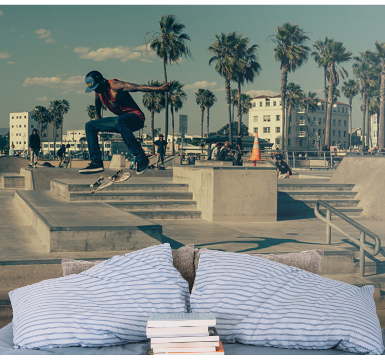 Városi művészet falfestmények gördeszkás akcióban - TenStickers