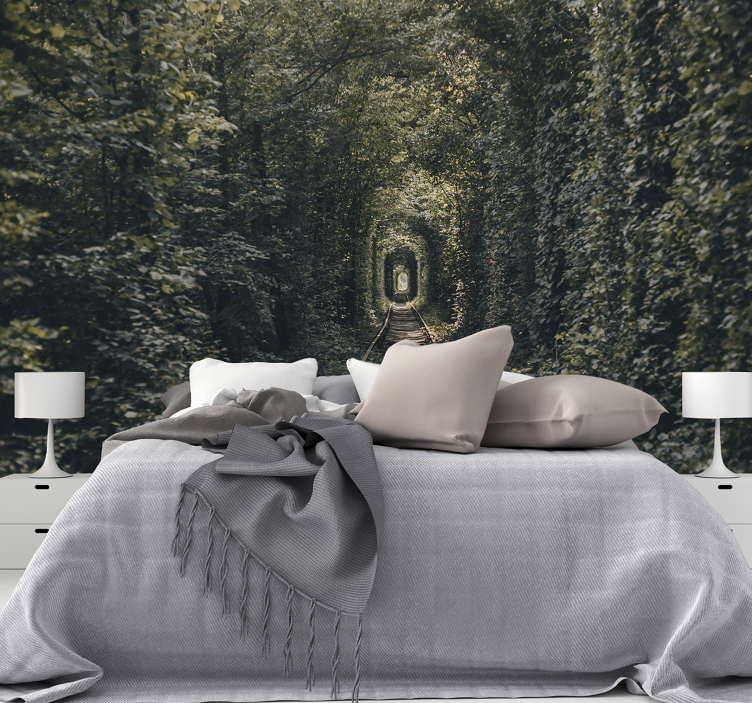 Vasúti alagút fák természet falfestmény - TenStickers