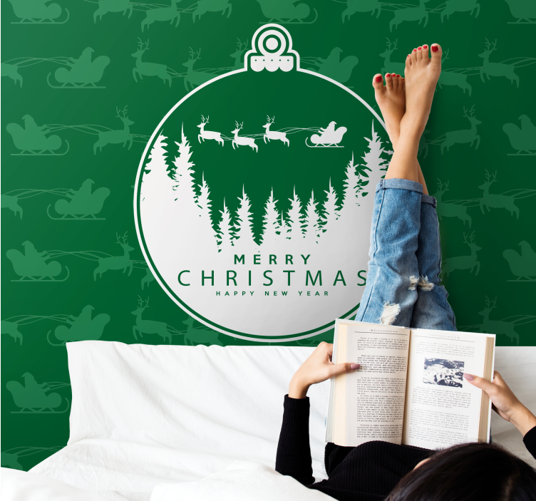 Vidám téli táj karácsonyi falfestmények - TenStickers