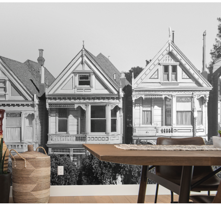 Viktoriánus házsor Városi falfestmény - TenStickers