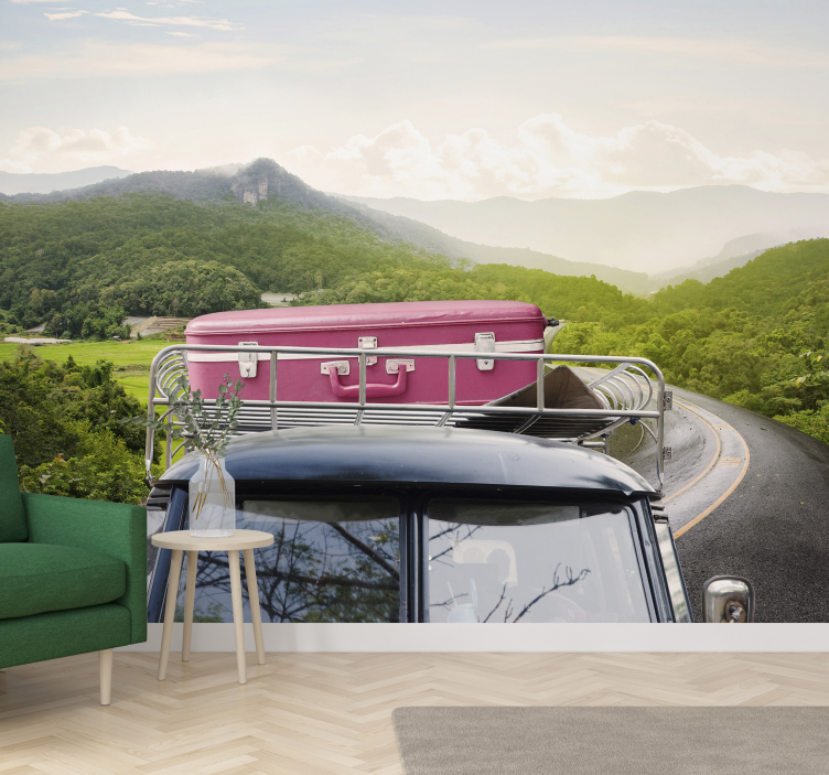 Vintage bőrönd kaland jármű falfestmények - TenStickers