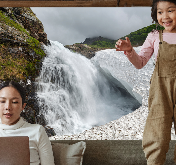 Vízesés festői kilátás természeti falikárpitok - TenStickers