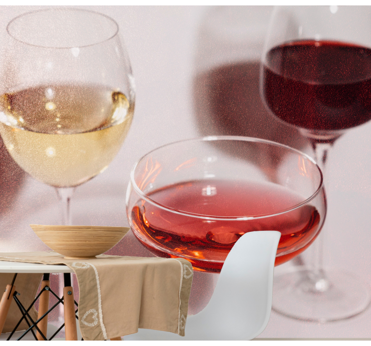 Zenei témájú falfestmények elegáns borospoharak - TenStickers