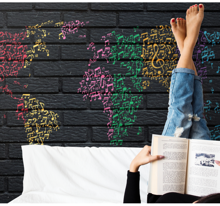 Zenei világ térkép falfestmények - TenStickers