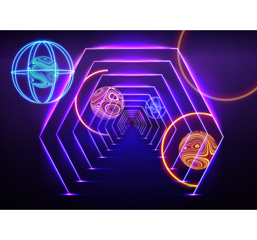 Golyók egy tunel 3d falfestmény - TenStickers