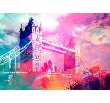 Színes híd sziluettje Londoni fototapéta - TenStickers