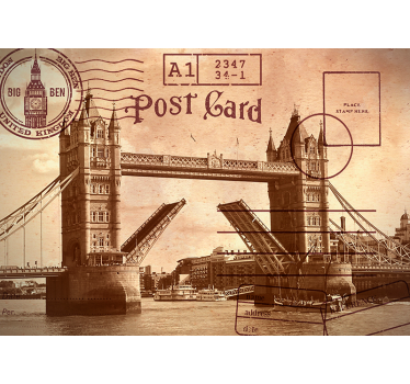 Vintage londoni képeslap Londoni fototapéta - TenStickers