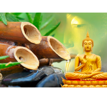 Arany buddha vízzel buddha falfestmény - TenStickers