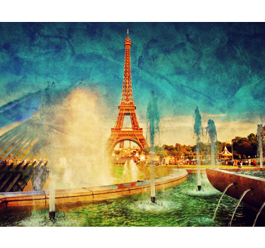 Az eiffel-torony a falra festett falfestmény - TenStickers