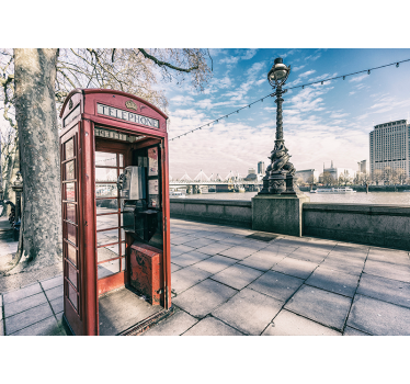 Piros telefonfülke london városfali falfestmény - TenStickers