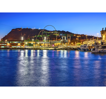 Barcelona atardecer montjuic lounge fotó háttérkép - TenStickers