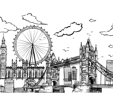 Londoni városfali falfestmény rajza - TenStickers