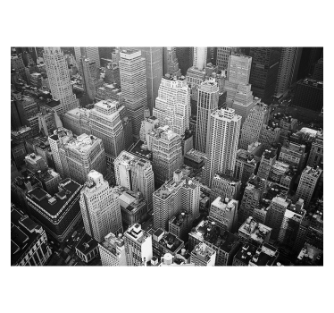 New york falfestmény légi fekete-fehér város - TenStickers