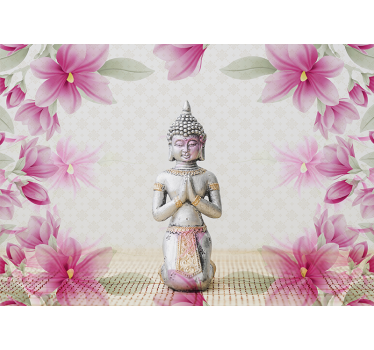 Virág buddha falfestmény - TenStickers