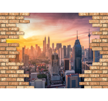 Kuala lumpur látkép városi falfestmény - TenStickers