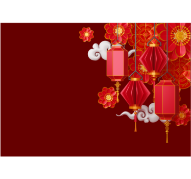 Lámpások és virágok falfestmények buddha - TenStickers