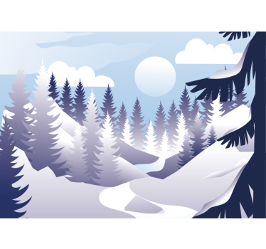 Téli erdő jelenet Táj falfestmények - TenStickers