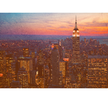 Empire state naplemente Városi falfestmény - TenStickers