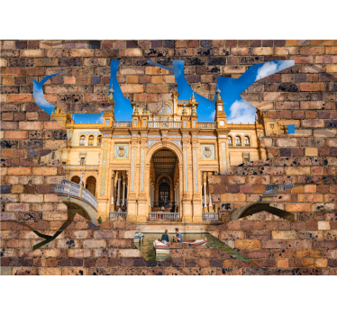 3d tégla effektus nézetek a sevilla 3d falfestményhez - TenStickers