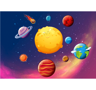 Naprendszer gyerekeknek gyermekek falfestmények - TenStickers