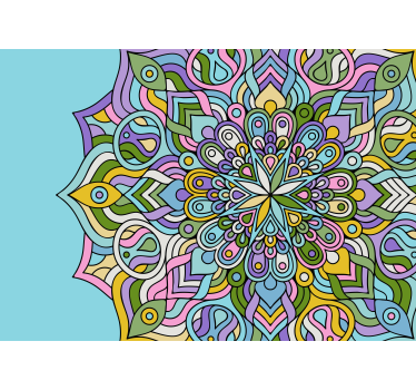 Kékeszöld modern mandala falfestmények - TenStickers