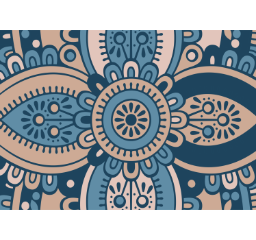 Kék és bézs színű mandala falfestmények - TenStickers